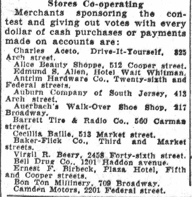 Stores Co-operating — Camden Courier-Post June 8 1932