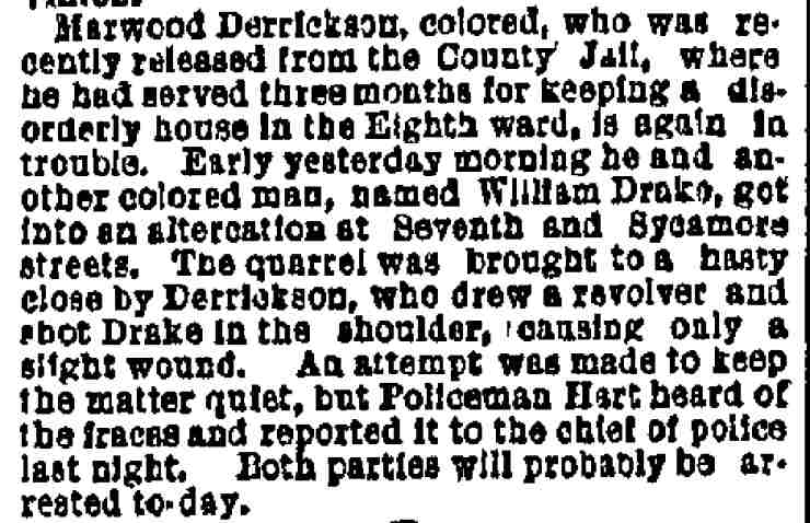Philadelphia Inquirer, November 16, 1888 — William Drake Marwood Derrickson / William Hart