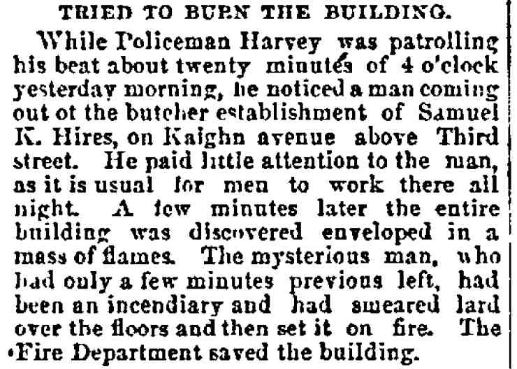 Philadelphia Inquirer, July 28, 1890 — Tried to Burn the Building