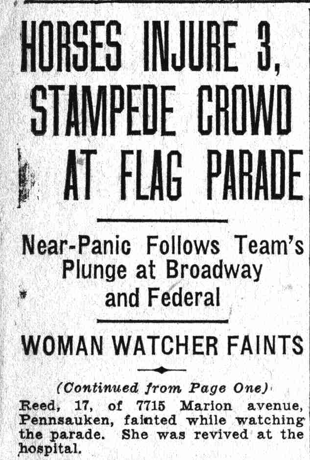 Camden Courier-Post, June 15, 1932 — Horses Bolt continued