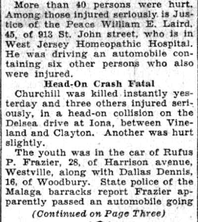 Camden Courier-Post article: One Dead, 40 Hurt, continued