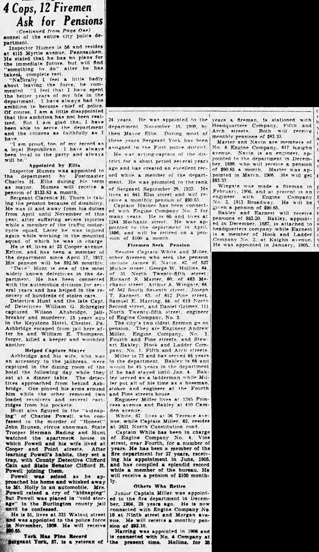Camden Courier-Post, December 31, 1932 — Heavy Pay Cut Fear Cause of Rush to Retire, part 2