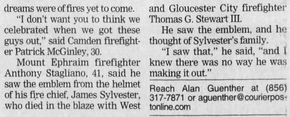 Camden firefighters at reunion, July 2002