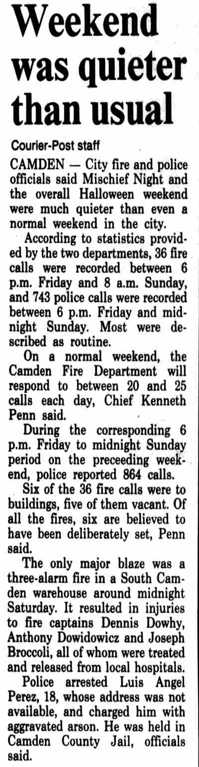 Anthony Dowidowicz article, November 2, 1993