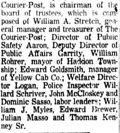 Drop-a-Buck Club Organizes Drive To Aid Needy Families at Christmas - Camden Courier-Post, November 6, 1953