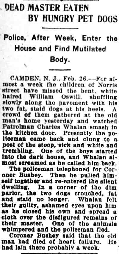 Des Moines Register article, February 27, 1916, part 1