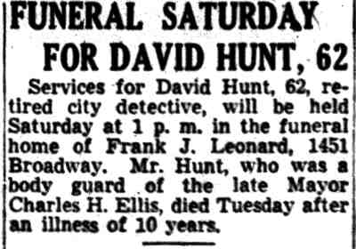 Camden Courier-Post, December 9, 1943 — Funeral Saturday for David Hunt, 62