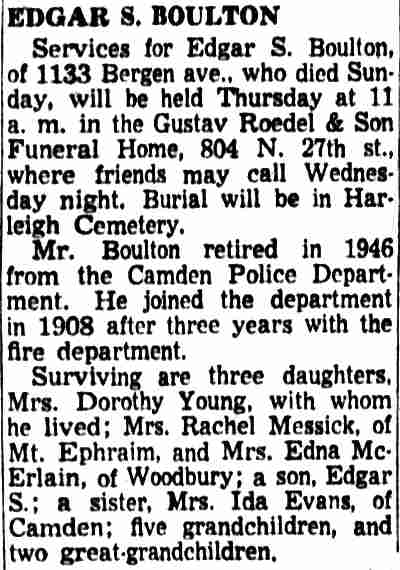 Camden Courier-Post, May 29, 1956 — Edgar S. Boulton obituary