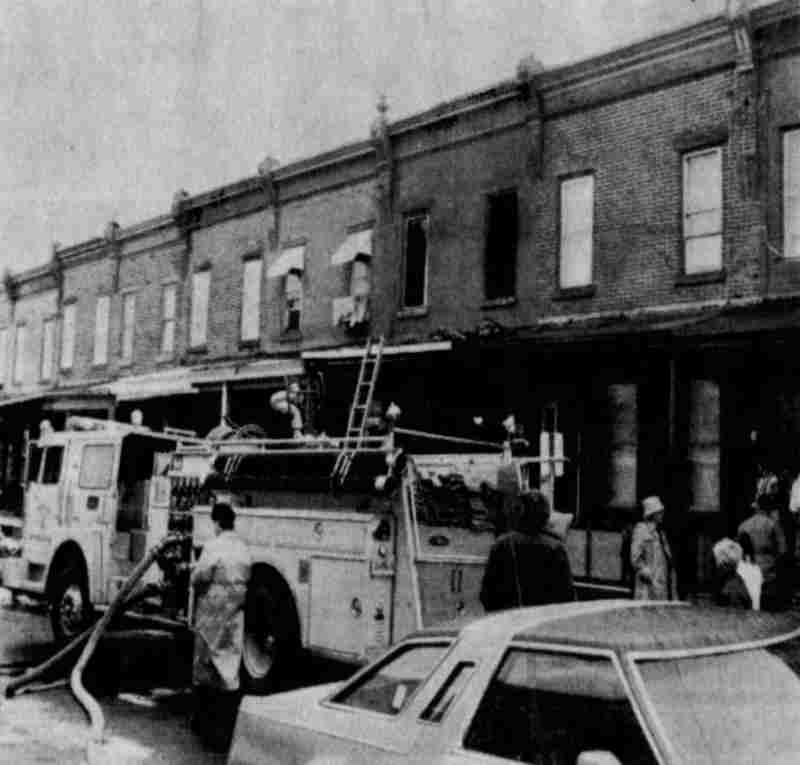 Photo of 906 North 28th Street fire scene, Camden Courier-Post, March 14, 1984