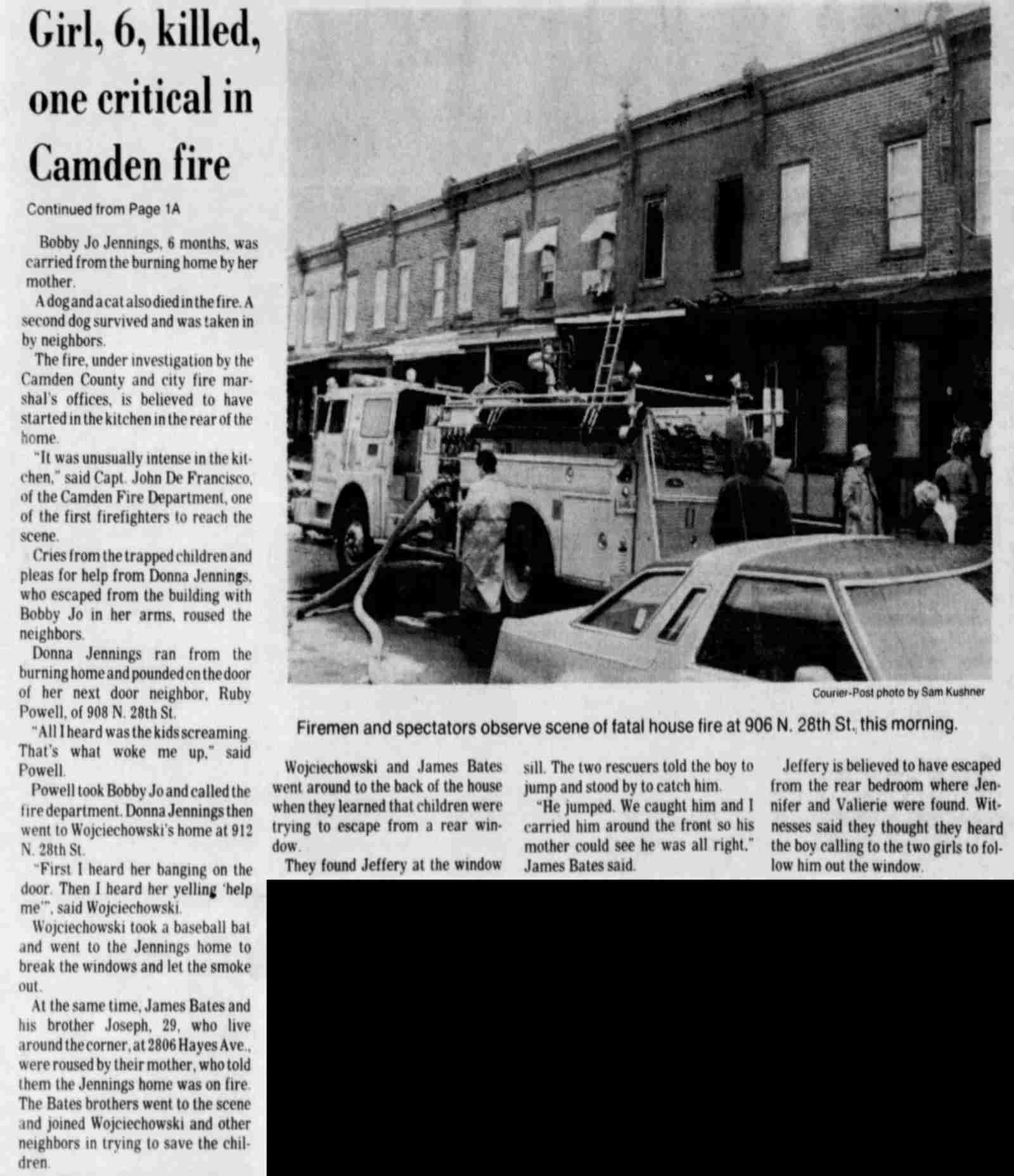 Camden Courier-Post newspaper clipping, March 14, 1984, part 2
