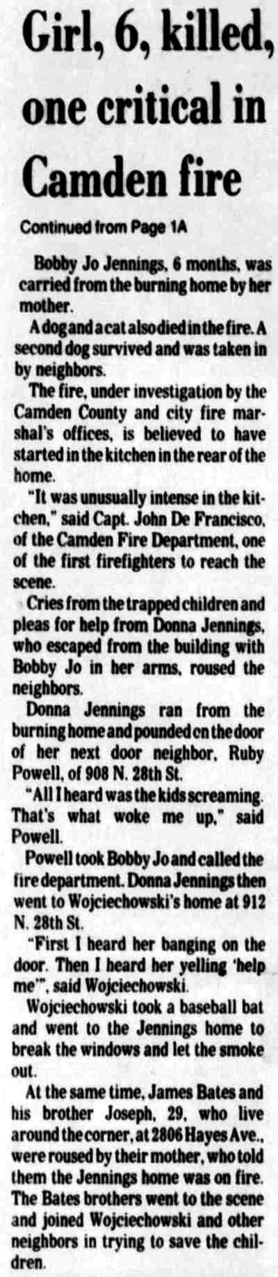 Camden Courier-Post newspaper clipping, March 14, 1984, part 3