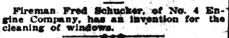 Fireman Fred Schucker, Camden Post-Telegram, January 7, 1922