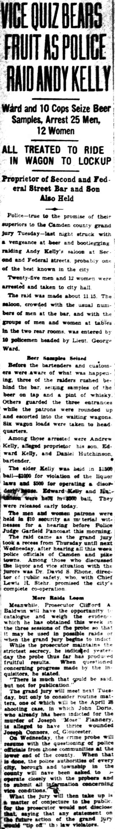 Police promotions, Camden Courier-Post May 18, 1929