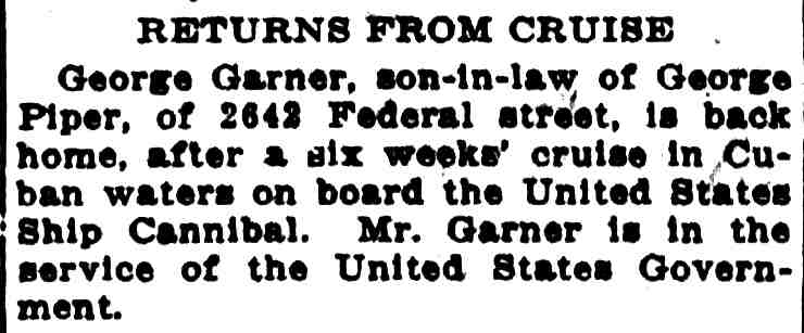 Camden Post-Telegram, July 10, 1924 — George Garner returns from cruise in Cuban waters