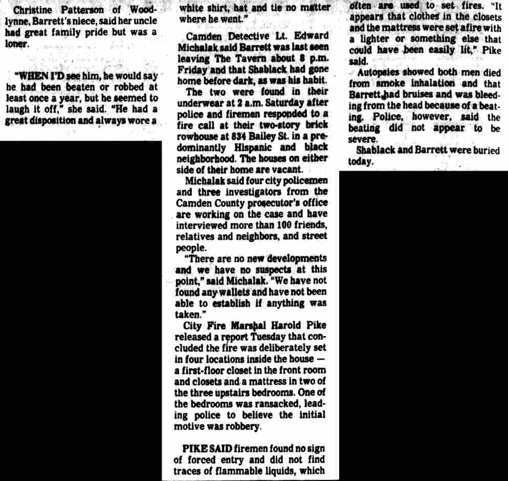 Bar patrons mourn murdered buddies - Camden Courier-Post, September 27, 1979