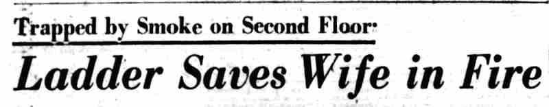 Camden Courier-Post February 2, 1956 — Ladder Saves Wife in Fire headline banner