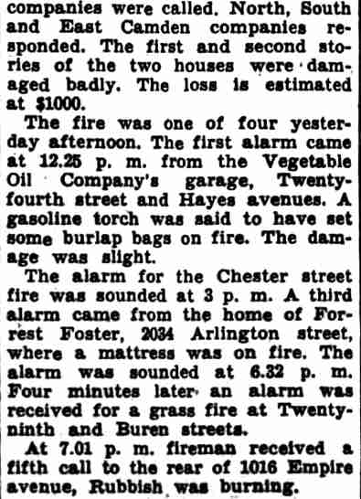 2 Firemen Injured in Truck Collision, continued, Camden Courier-Post, September 14, 1936