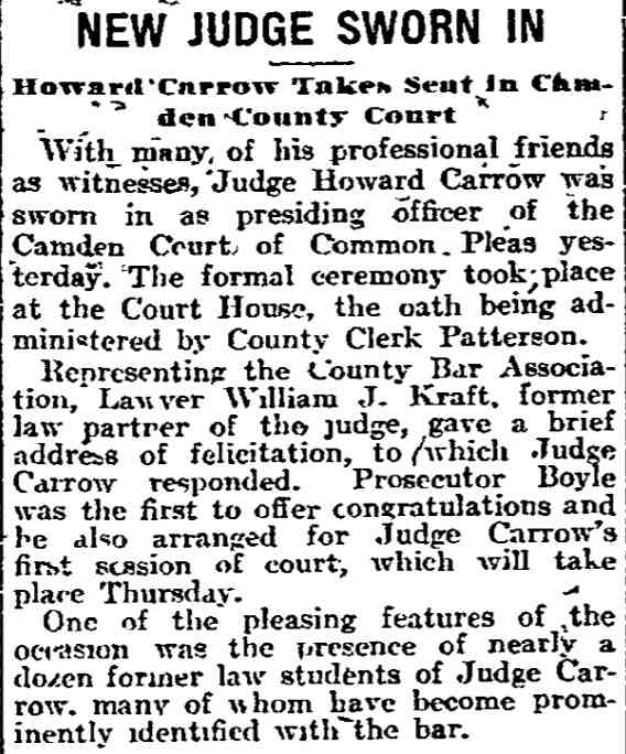 Philadelphia Inquirer April 2, 1912 — Howard Carrow
