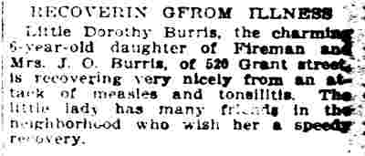 Camden Daily Courier, October 21, 1910 — Recovering from Illness