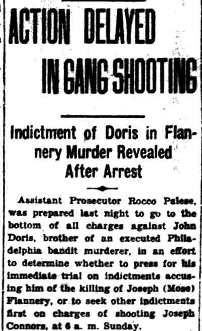 Camden Courier-Post, April 30, 1929 — John Doris shooting case (part 1)