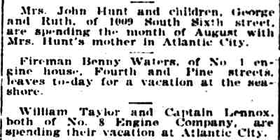 Camden Post-Telegram, August 9, 1921 — Personal Notices