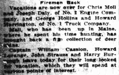 Camden Post-Telegram clipping, August 12, 1925 — Firemen Back