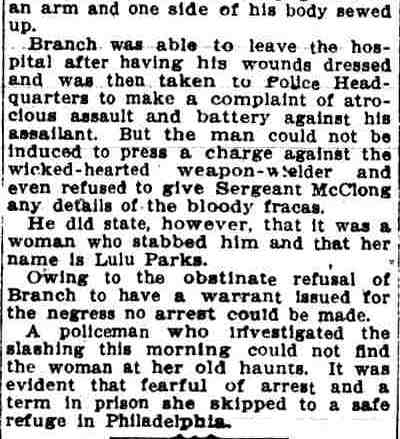 Camden Post-Telegram, June 10, 1909 — Viciously Attacked in Fight on Street, part 2