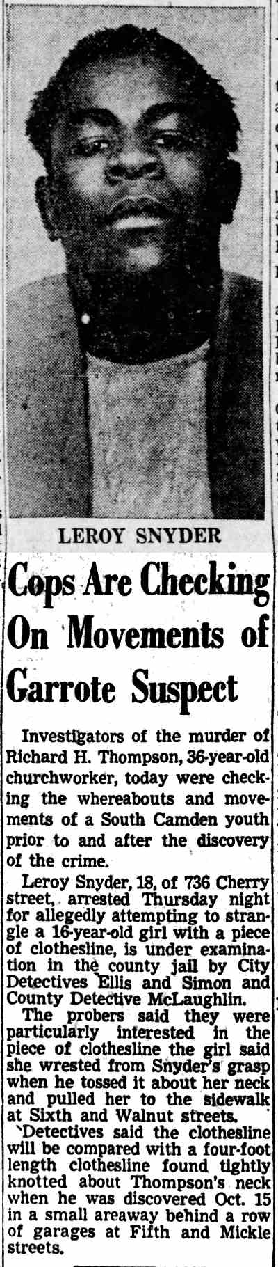 Leroy Snyder, Camden Courier-Post, December 17, 1949