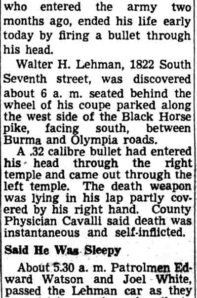 Walter H. Lehman case continued