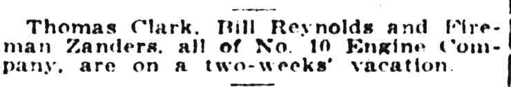 Camden Post-Telegram, August 9, 1921 — firemen on vacation