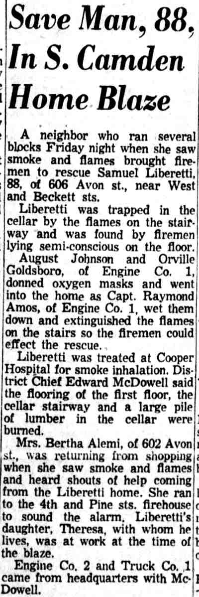 Save Man, 88, In S. Camden Home Blaze page 1