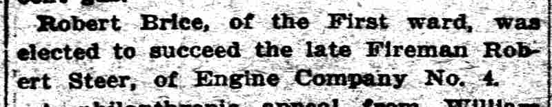 Camden Evening Courier, January 29, 1915 — Robert Brice elected to succeed Robert Steer