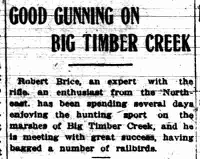 Camden Post-Telegram, October 7, 1912 — Good Gunning on Big Timber Creek