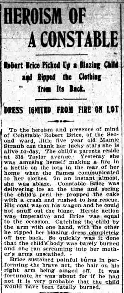 Camden Daily Courier, October 31, 1903 — Heroism of a Constable