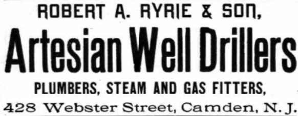 Robert Ryrie advertisement in the 1894 Camden City Directory