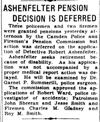 Ashenfelter Pension Decision Is Deferred — Camden Courier-Post, January 7, 1936