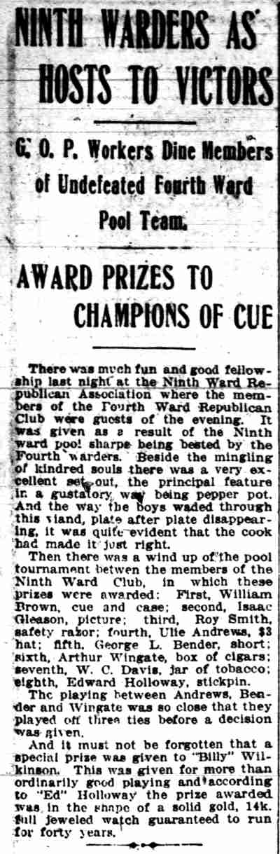 Ninth Warders as Hosts to Victors, Camden Post-Telegram, May 13, 1915