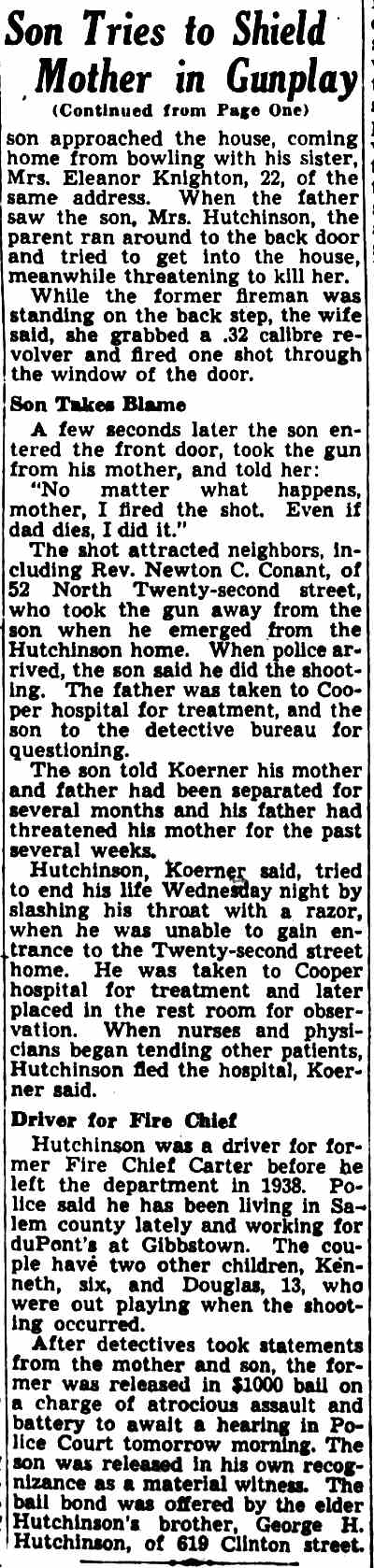 Camden Courier-Post, October 9, 1944 — Son Tries to Shield Mother in Gunplay (continuation)