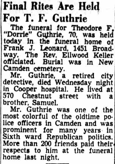 Final Rites Are Held For T. F. Guthrie