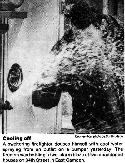 Fire scene photo, June 1987