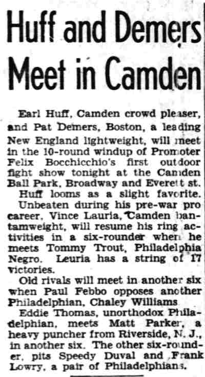 Huff and Demers Meet in Camden