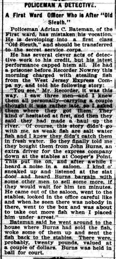 Camden Daily Courier article on police appointments, May 23, 1899
