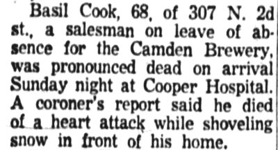 Basil Cook death notice