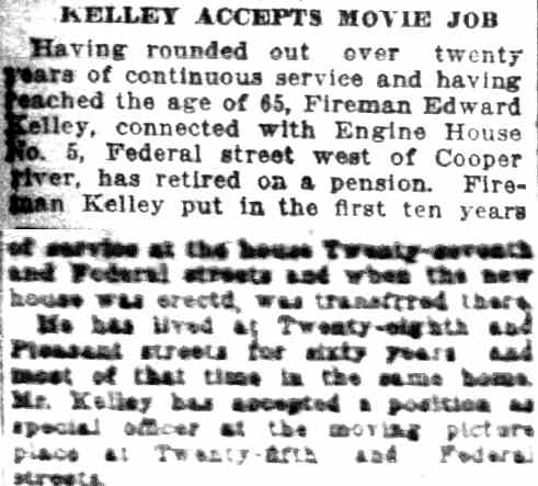 Camden Daily Courier, June 2, 1920, Kelley accepts movie job