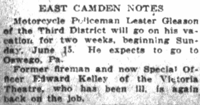 Camden Post-Telegram clipping, East Camden Notes, June 5, 1924