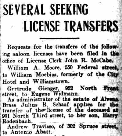 Eugene Widmann Sr. — Camden Post-Telegram, October 1, 1909