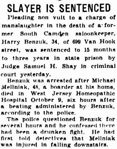 Slayer Is Sentenced, Camden Courier-Post, January 3, 1934