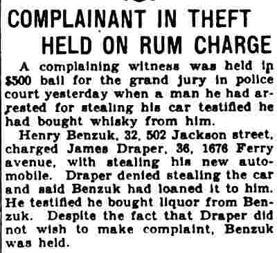 1928 Courier-Post article about Harry Benzuk, 502 Jackson Street