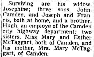Camden Courier-Post, February 9, 1949 — survivors listing
