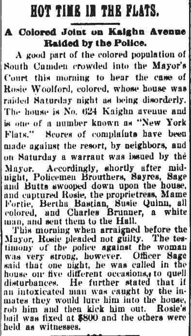 Camden Daily Telegram, December 20, 1897 — Hot Time in the Flats